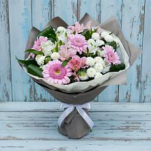 Букет цветов из:  Герберы, Альстромерии и Хризантемы в Новый Городок