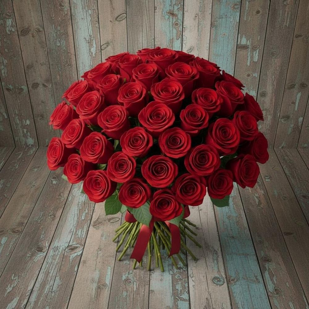 Букет 55 Красных роз Фридом в Новый Городок