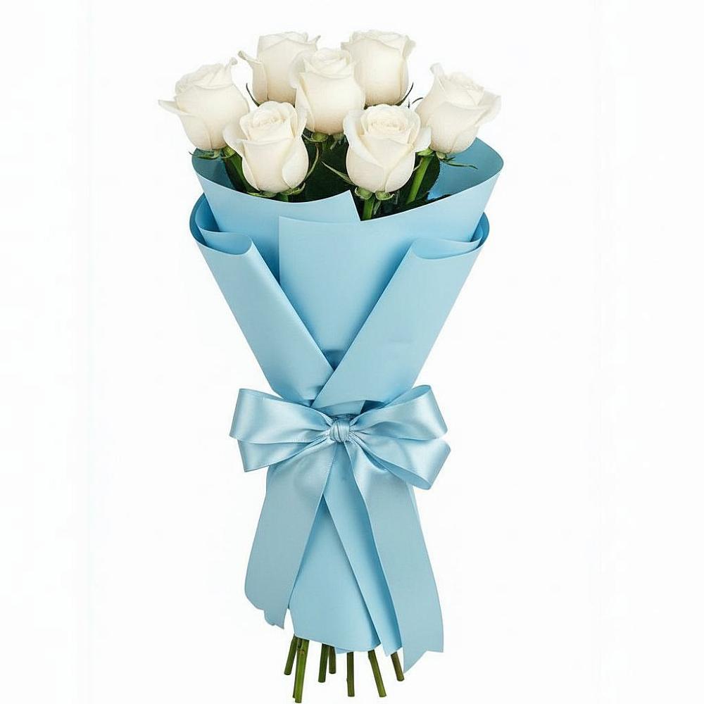 Букет 7 белых роз Проуд в Новый Городок