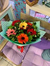 Букет цветов из:  Герберы, Хризантемы и Альстромерии #REPLACE_PRED# Новый Городок