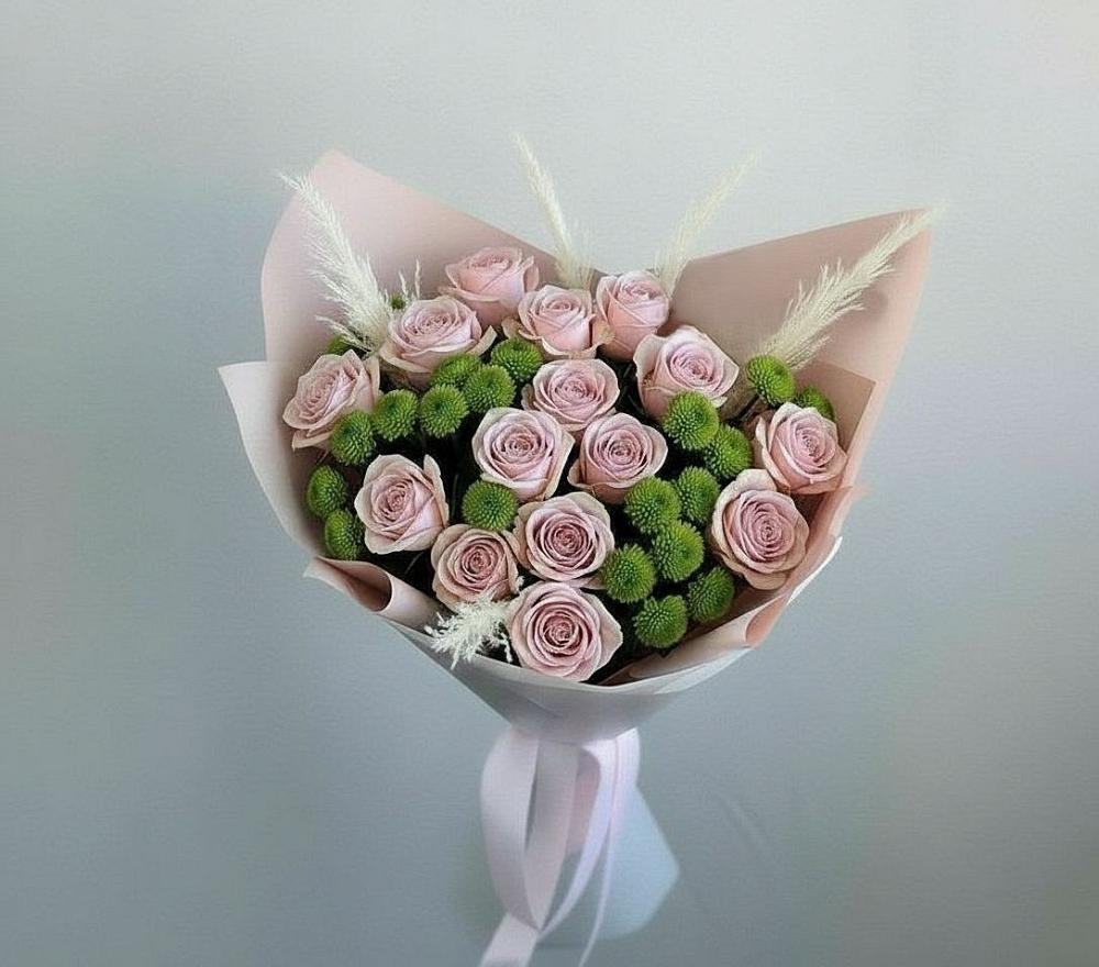 Букет цветов из: Розы и Хризантемы в Новый Городок