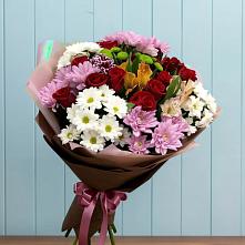 Букет цветов из:  Розы, Хризантемы и Альстромерии #REPLACE_PRED# Новый Городок