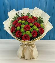 Букет цветов из:  Розы и Хризантемы в Новый Городок