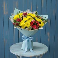 Букет цветов из:  Альстромерии и Хризантемы в Новый Городок